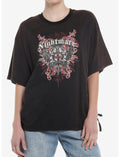 Winged Cross Acid Wash Girls T-Shirt