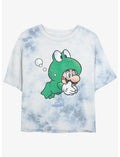 Nintendo Mario Frog Mario Tie-Dye Girls Crop T-Shirt