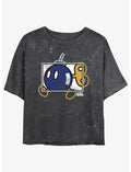 Nintendo Mario Bob-omb Box Mineral Wash Girls Crop T-Shirt
