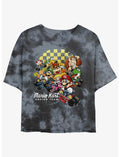Nintendo Mario Kart Checkered Kartin' Tie-Dye Girls Crop T-Shirt