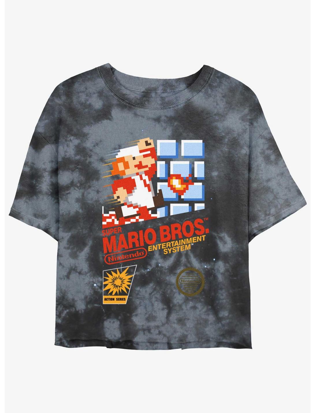 Nintendo Mario Pixel Mario Tie-Dye Girls Crop T-Shirt