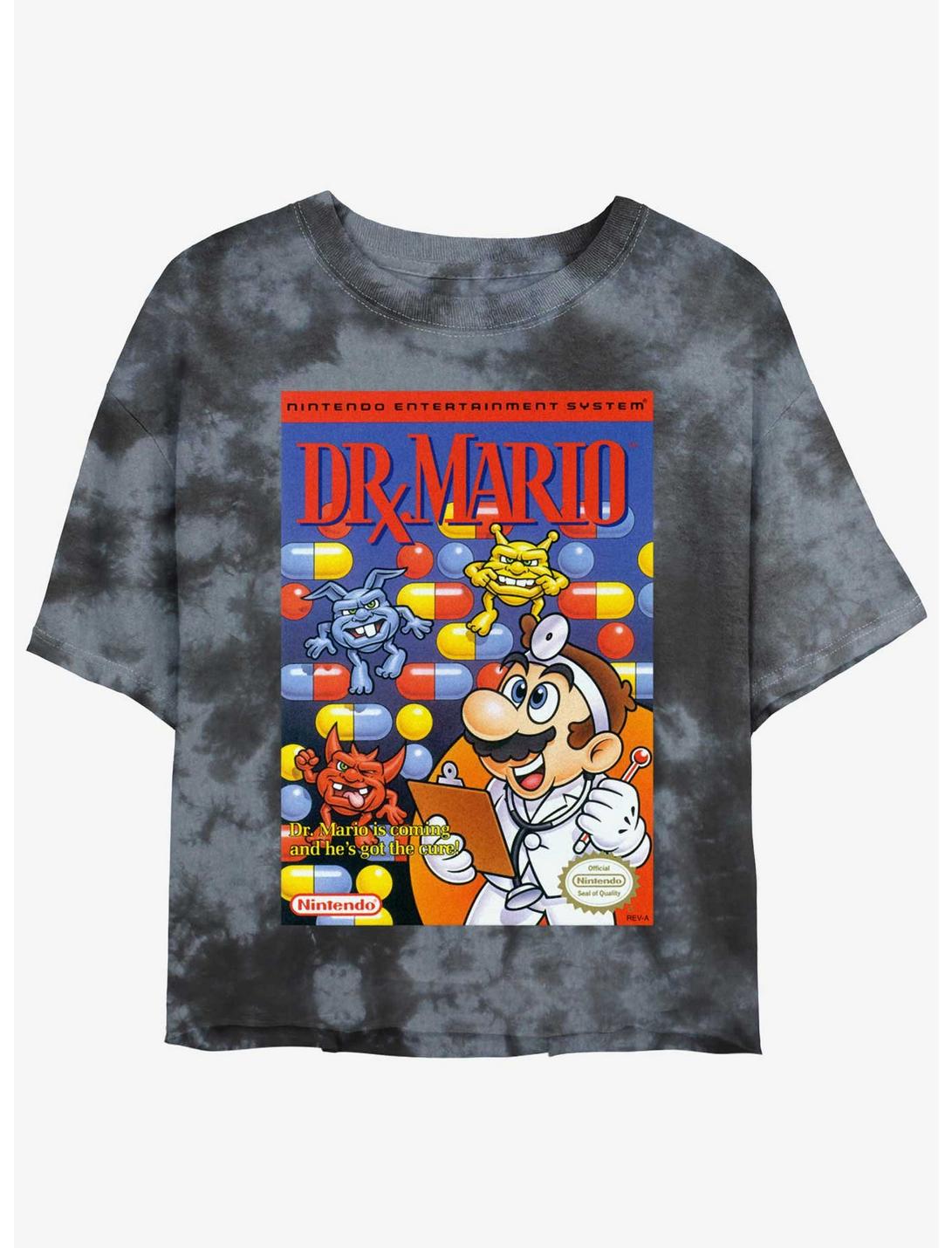 Nintendo Mario Dr. Mario Tie-Dye Girls Crop T-Shirt