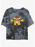 Nintendo Mario Just Bowser Tie-Dye Girls Crop T-Shirt
