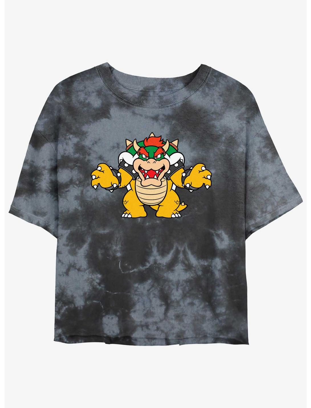 Nintendo Mario Just Bowser Tie-Dye Girls Crop T-Shirt