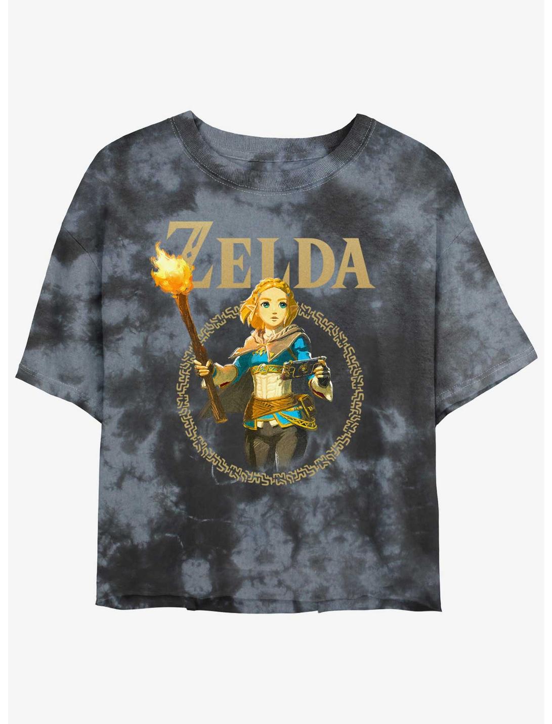 The Legend Of Zelda Zelda Badge Tie-Dye Girls Crop T-Shirt