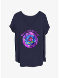 Disney Beauty and the Beast Stained Glass Rose Badge Girls T-Shirt Plus Size