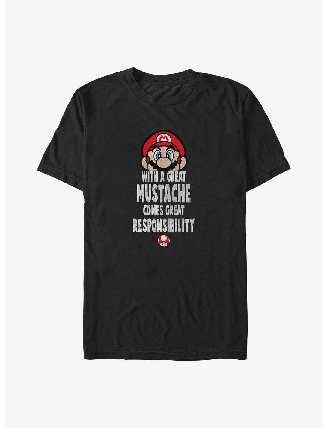 Nintendo With A Great Mustache Comes Great Responsibility Big & Tall T-Shirt