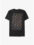 Disney Kingdom Hearts Keyblades Chart Heavyweight T-Shirt