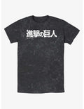Attack On Titan Japanese Logo Mineral Wash T-Shirt