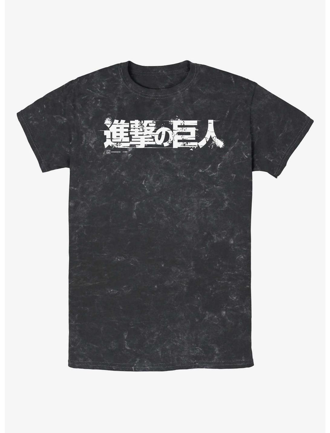Attack On Titan Japanese Logo Mineral Wash T-Shirt