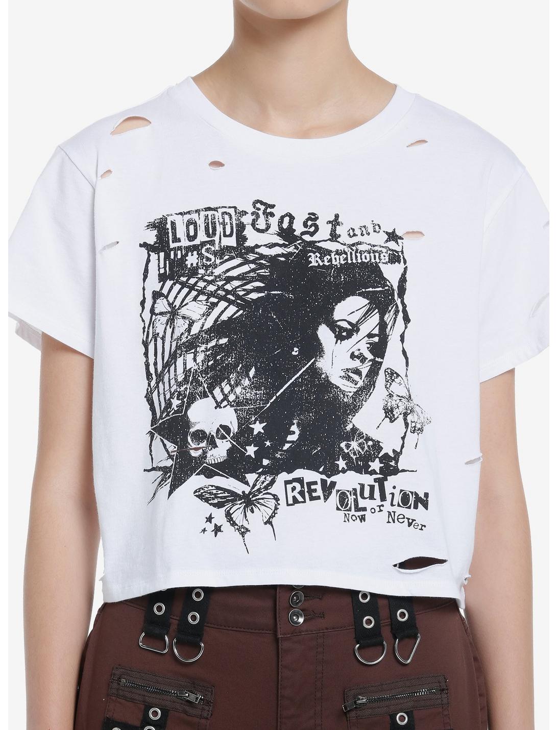 Social Collision Loud Fast & Rebellious Girls Crop T-Shirt