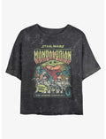 Star Wars The Mandalorian Grogu Comic Cover Mineral Wash Girls Crop T-Shirt