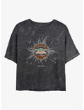 Star Wars The Mandalorian Baby Grogu Boho Mineral Wash Girls Crop T-Shirt