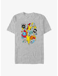 Pokemon Pikachu Squirtle Bulbasaur Charmander Doodle Big & Tall T-Shirt