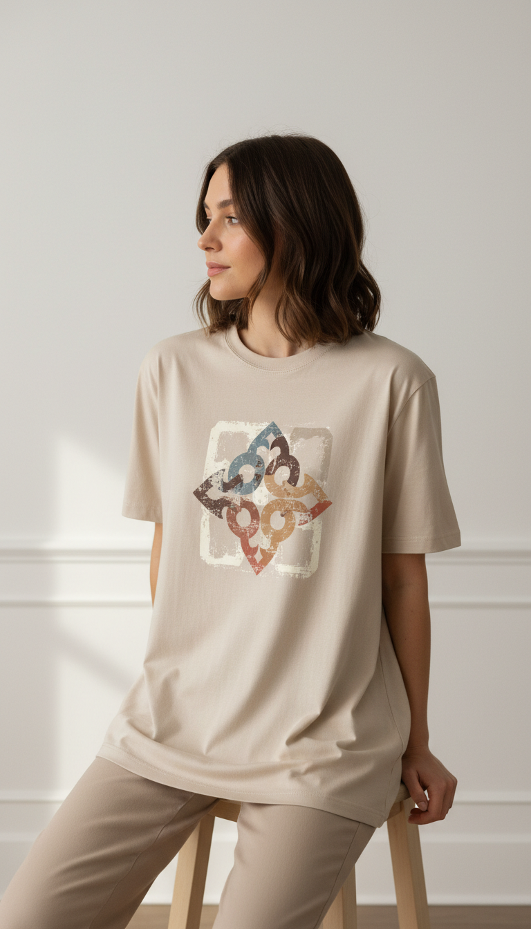 Sand Beige custom print t-shirt