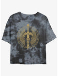 The Legend of Zelda Master Sword Icon Girls Tie-Dye Crop T-Shirt