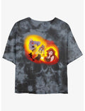 Disney The Little Mermaid Ursula Transformation Girls Tie-Dye Crop T-Shirt