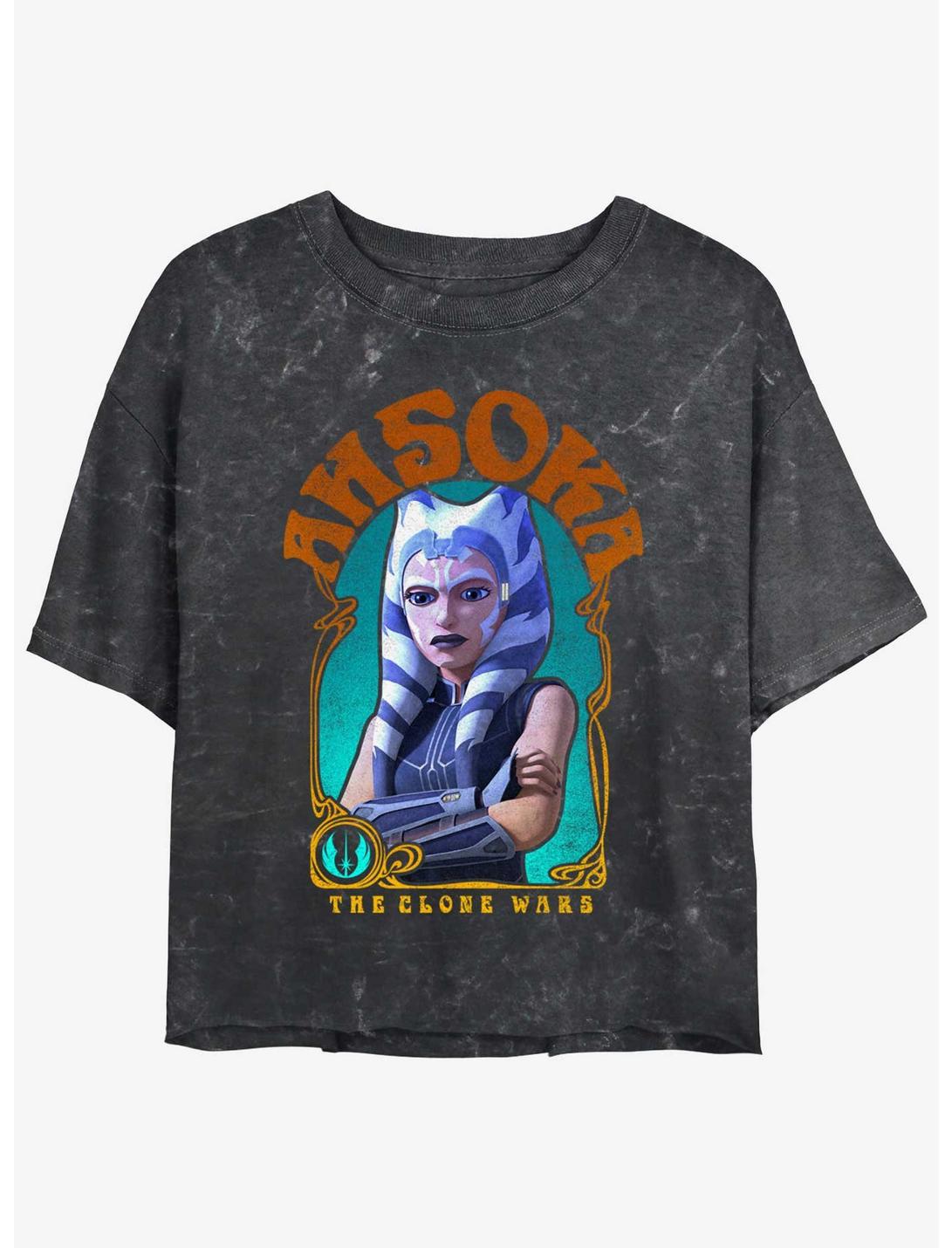 Star Wars The Clone Wars Ahsoka Nouveau Mineral Wash Girls Crop T-Shirt
