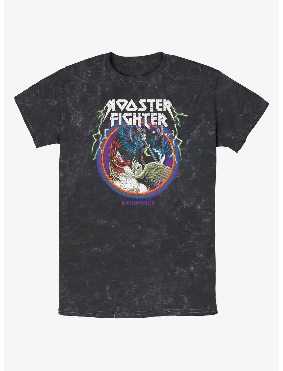 Rooster Fighter Metal Bird Keiji Mineral Wash T-Shirt
