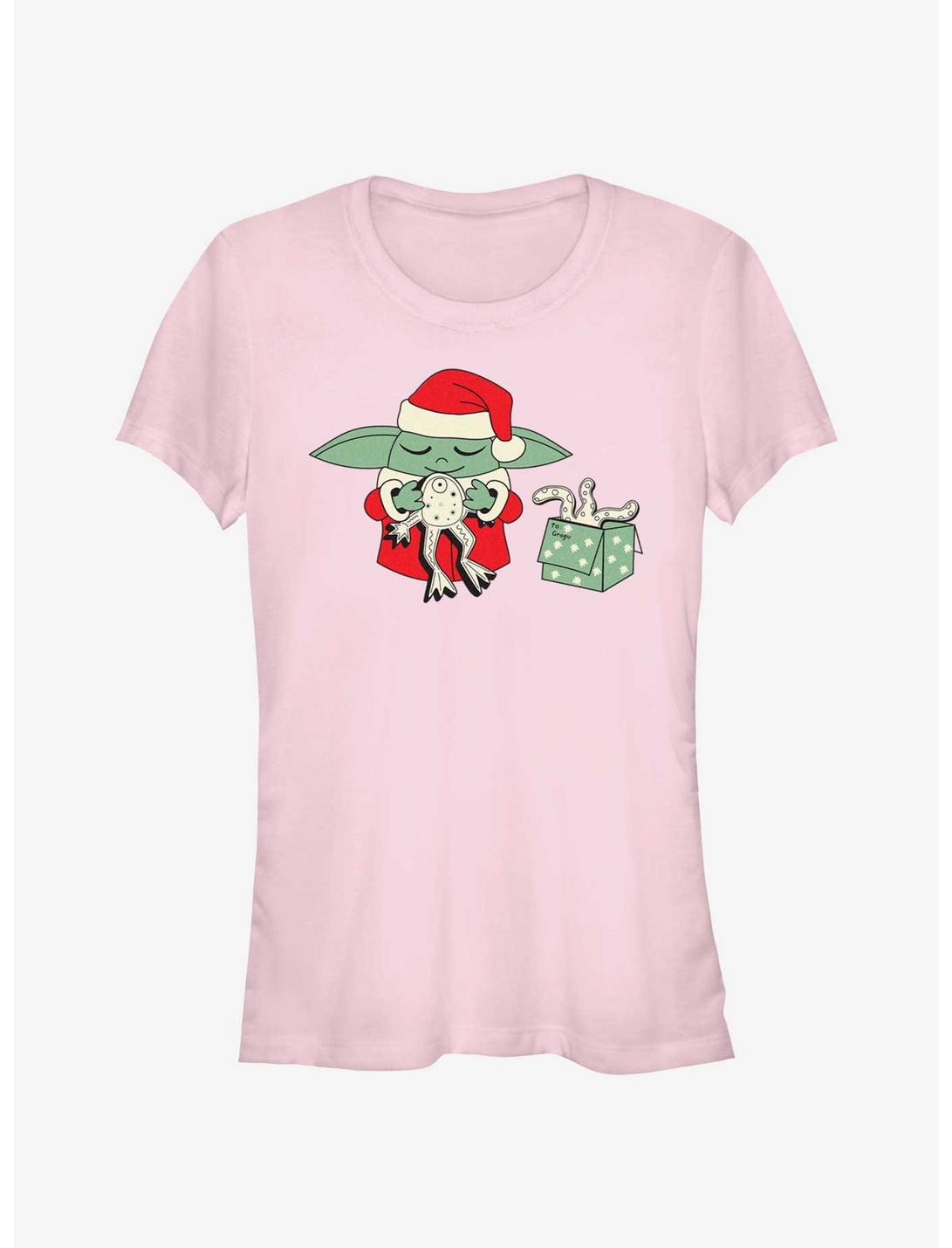 Star Wars The Mandalorian Santa Grogu Froggy Present Girls T-Shirt
