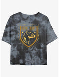 Harry Potter Hufflepuff House Crest Girls Tie-Dye Crop T-Shirt
