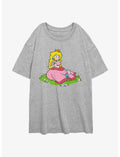 Nintendo Peach And A Butterfly Girls Oversized T-Shirt