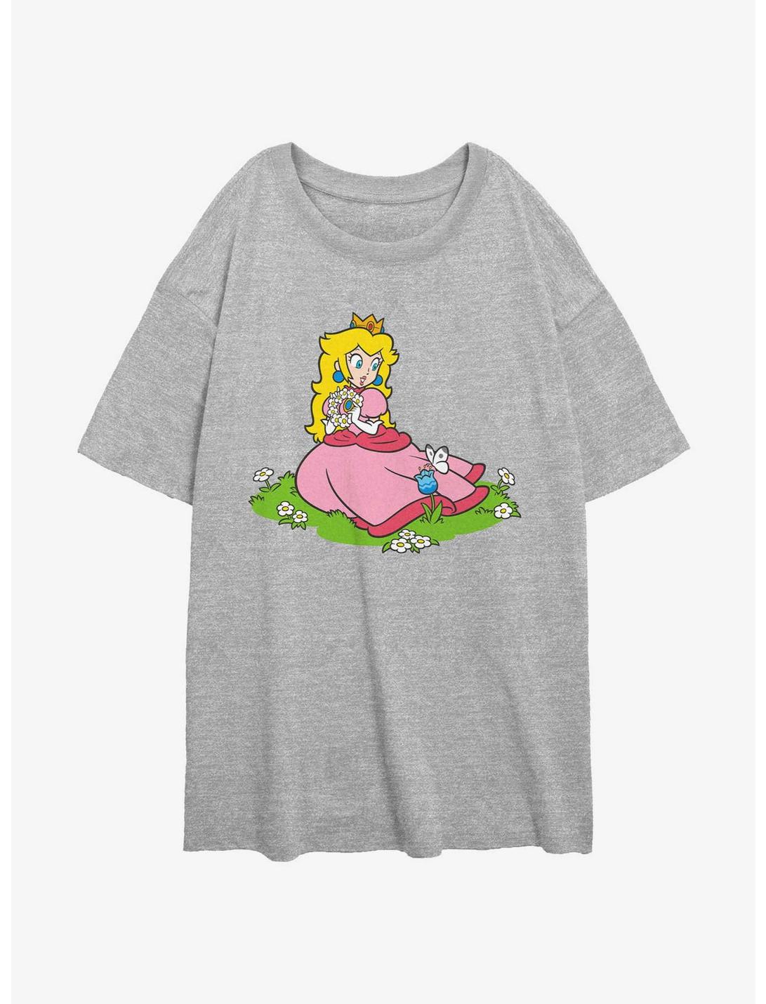 Nintendo Peach And A Butterfly Girls Oversized T-Shirt