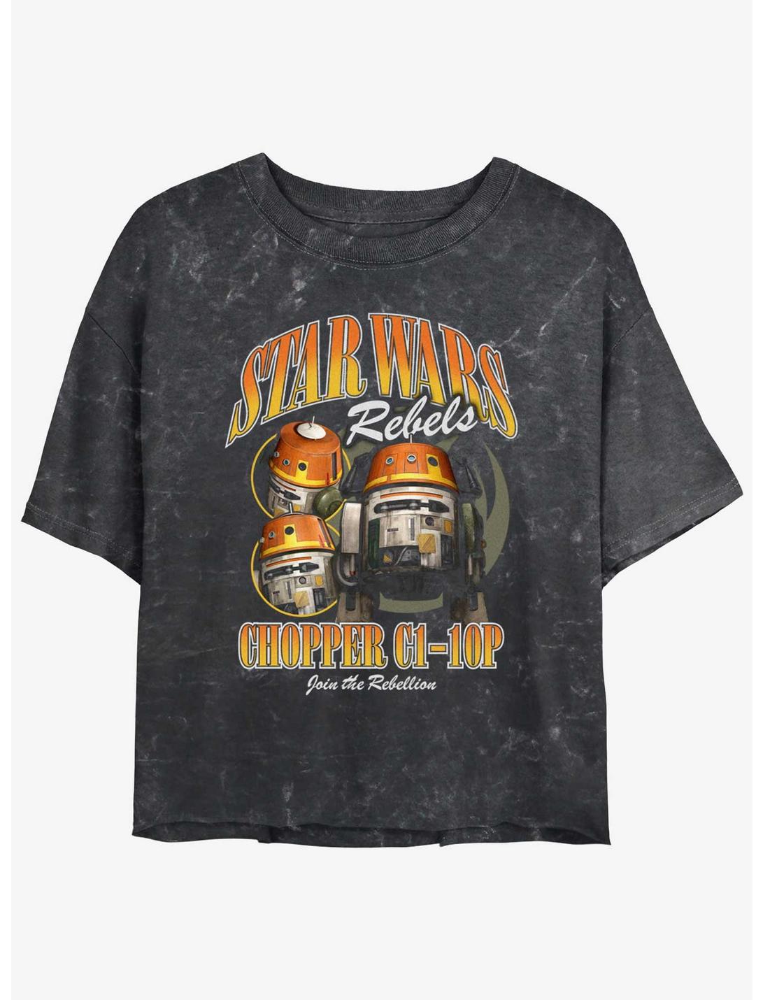 Star Wars Chopper C1-10P Girls Mineral Wash Crop T-Shirt