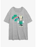 Disney Minnie Mouse Clover Rainbow Girls Oversized T-Shirt