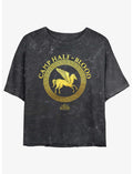 Disney Percy Jackson And The Olympians Camp Half Blood Emblem Logo Mineral Wash Girls Crop T-Shirt