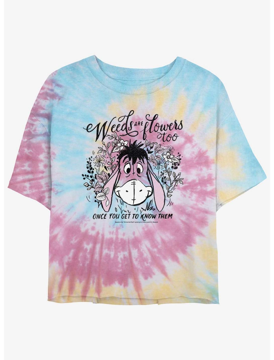 Disney Winnie The Pooh Eeyore Weeds Are Flowers Too Girls Tie-Dye Crop T-Shirt