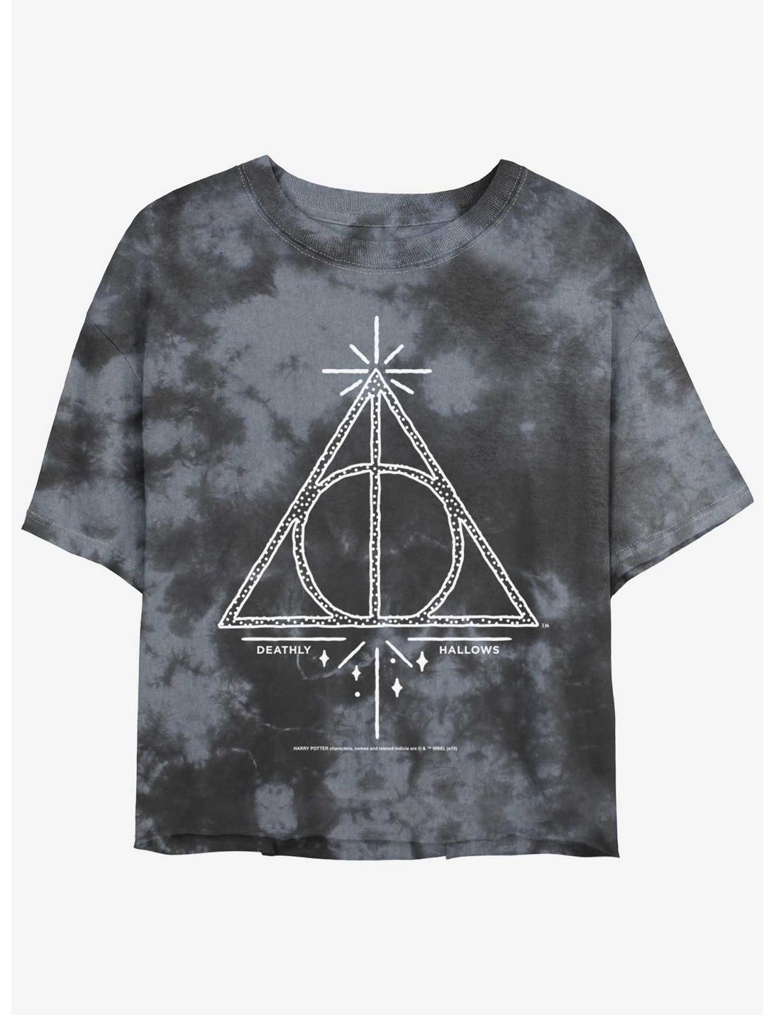 Harry Potter Deathly Hallows Symbol Girls Tie-Dye Crop T-Shirt