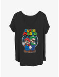 Nintendo Co Op Bros Mario & Luigi Girls T-Shirt Plus Size