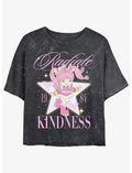 Rainbow Brite Tickled Pink Girls Mineral Wash Crop T-Shirt