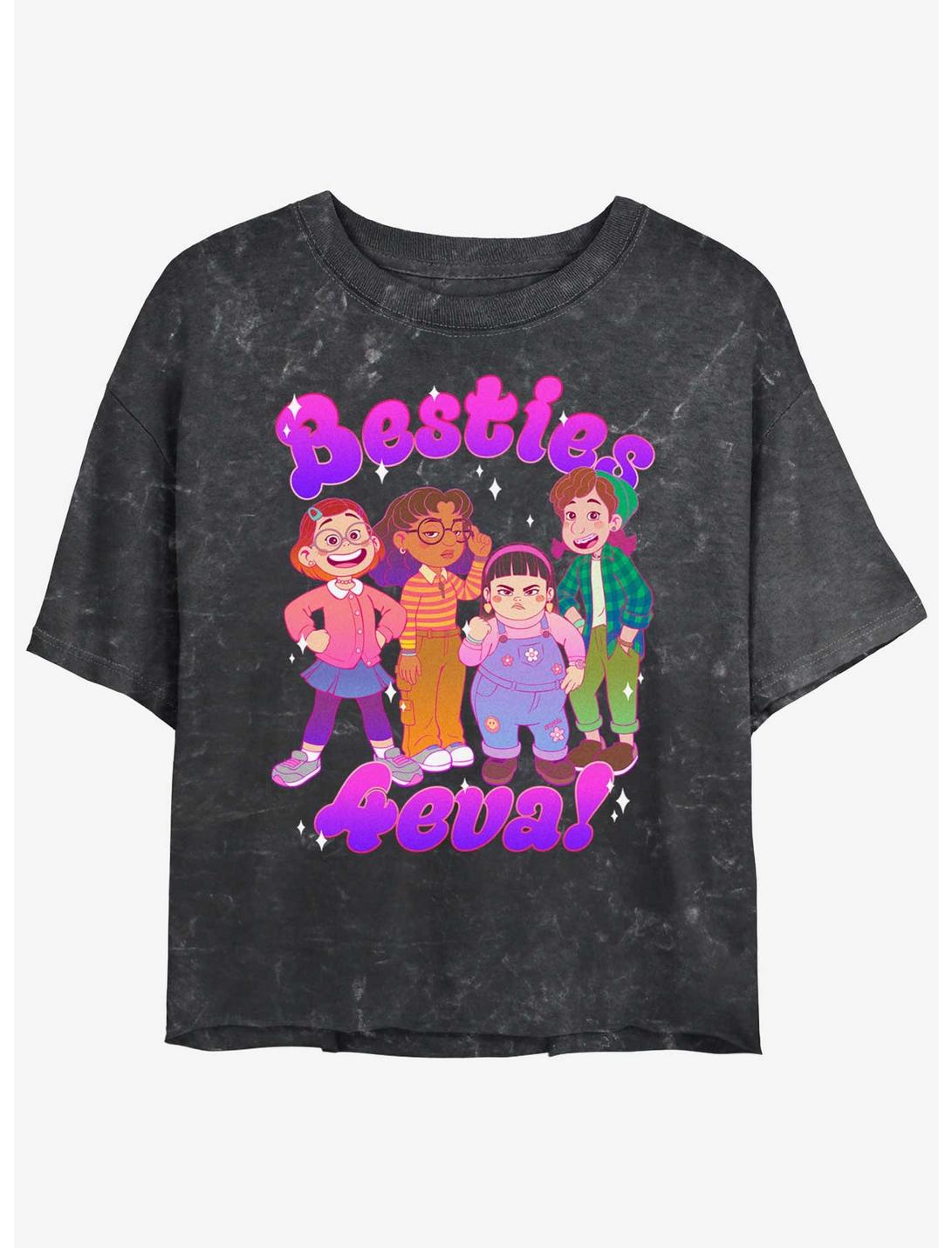 Disney Pixar Turning Red Besties Group Girls Mineral Wash Crop T-Shirt