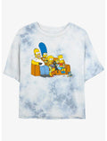 The Simpsons Family Couch Girls Tye-Dye Crop T-Shirt