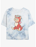 Disney Alice In Wonderland Dinah Pose Girls Tie-Dye Crop T-Shirt