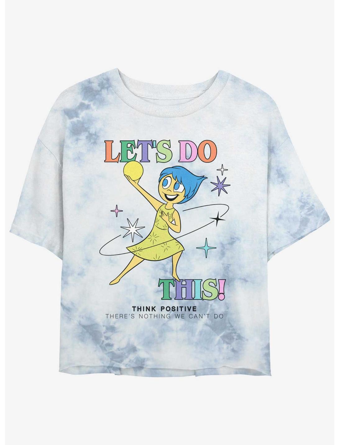 Disney Pixar Inside Out 2 Let's Do This Joy Girls Tie-Dye Crop T-Shirt