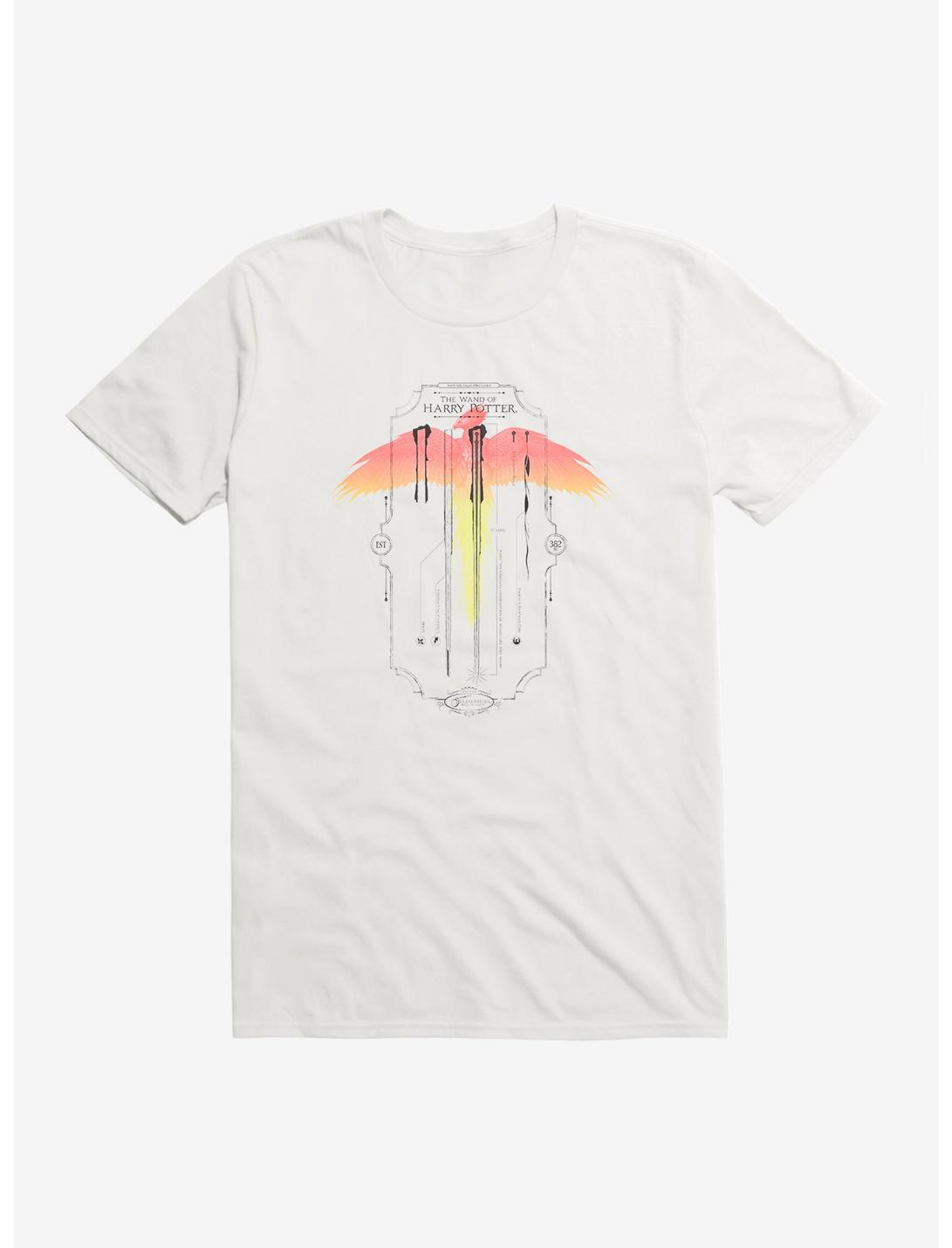 Harry Potter Potter Wand Phoenix Feather Black T-Shirt