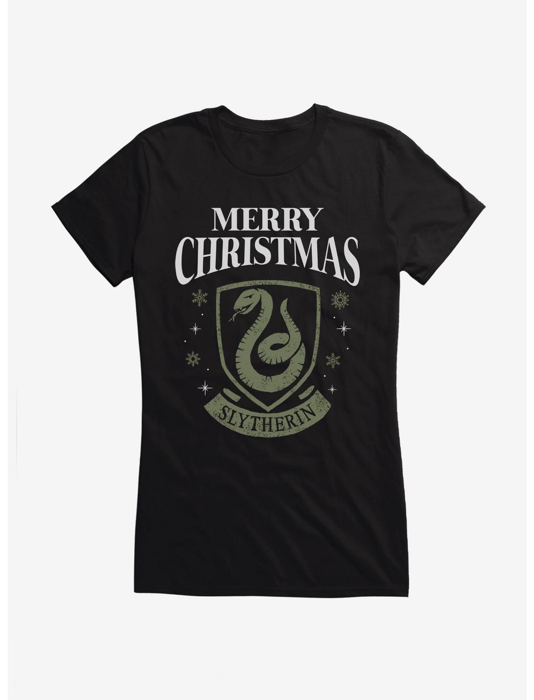 Harry Potter Merry Christmas Slytherin Girls T-Shirt
