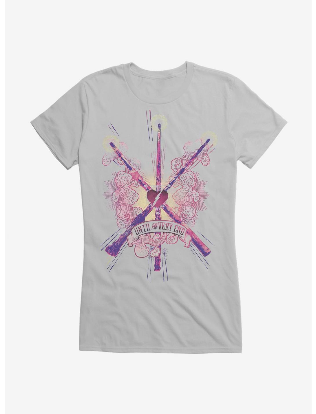 Harry Potter Until The Very End Wands Girls Pink T-Shirt