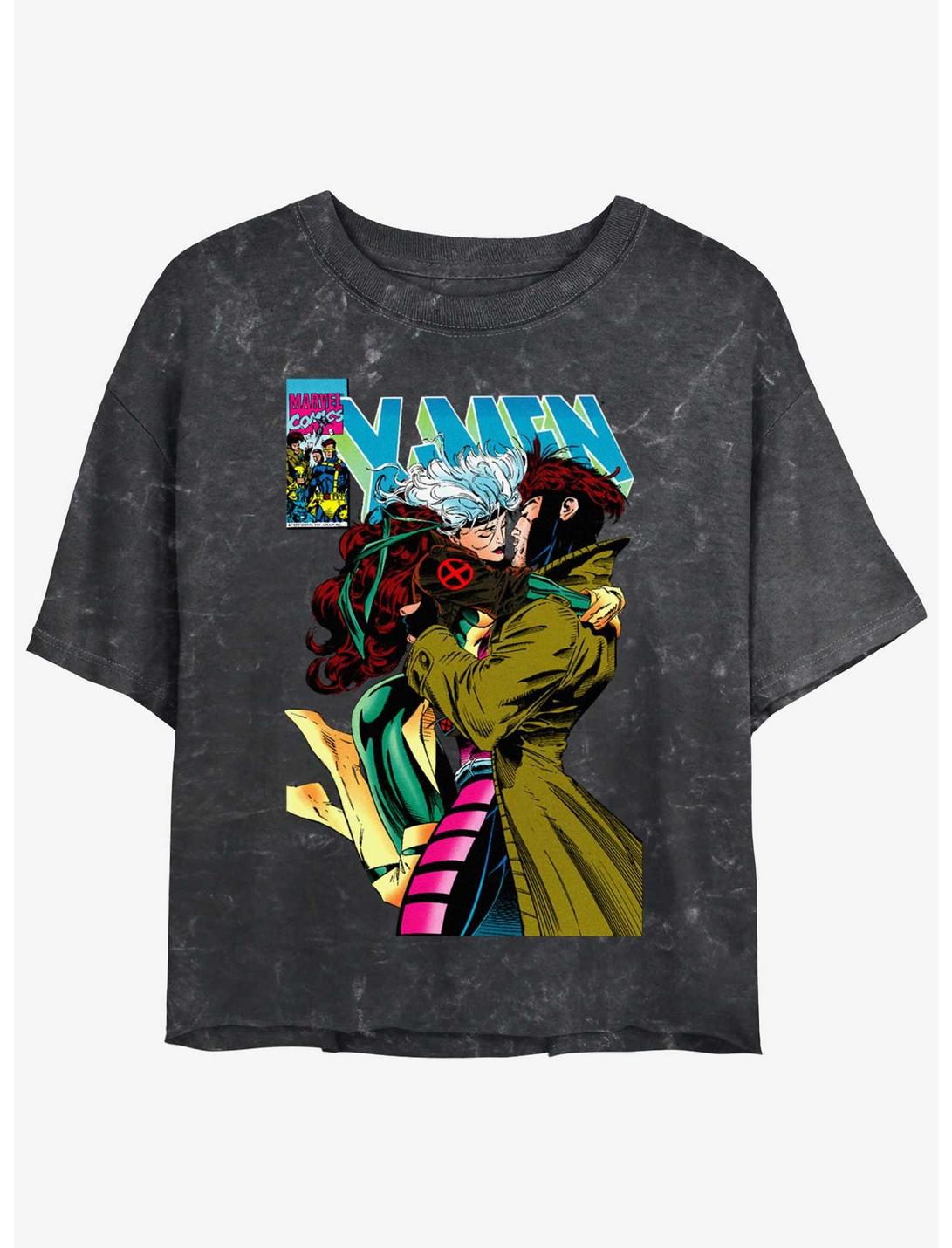 Marvel X-Men '97 Rogue & Gambit 4Eva Girls Mineral Wash Crop T-Shirt