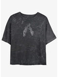 Edward Scissorhands Sketch Girls Mineral Wash Crop T-Shirt