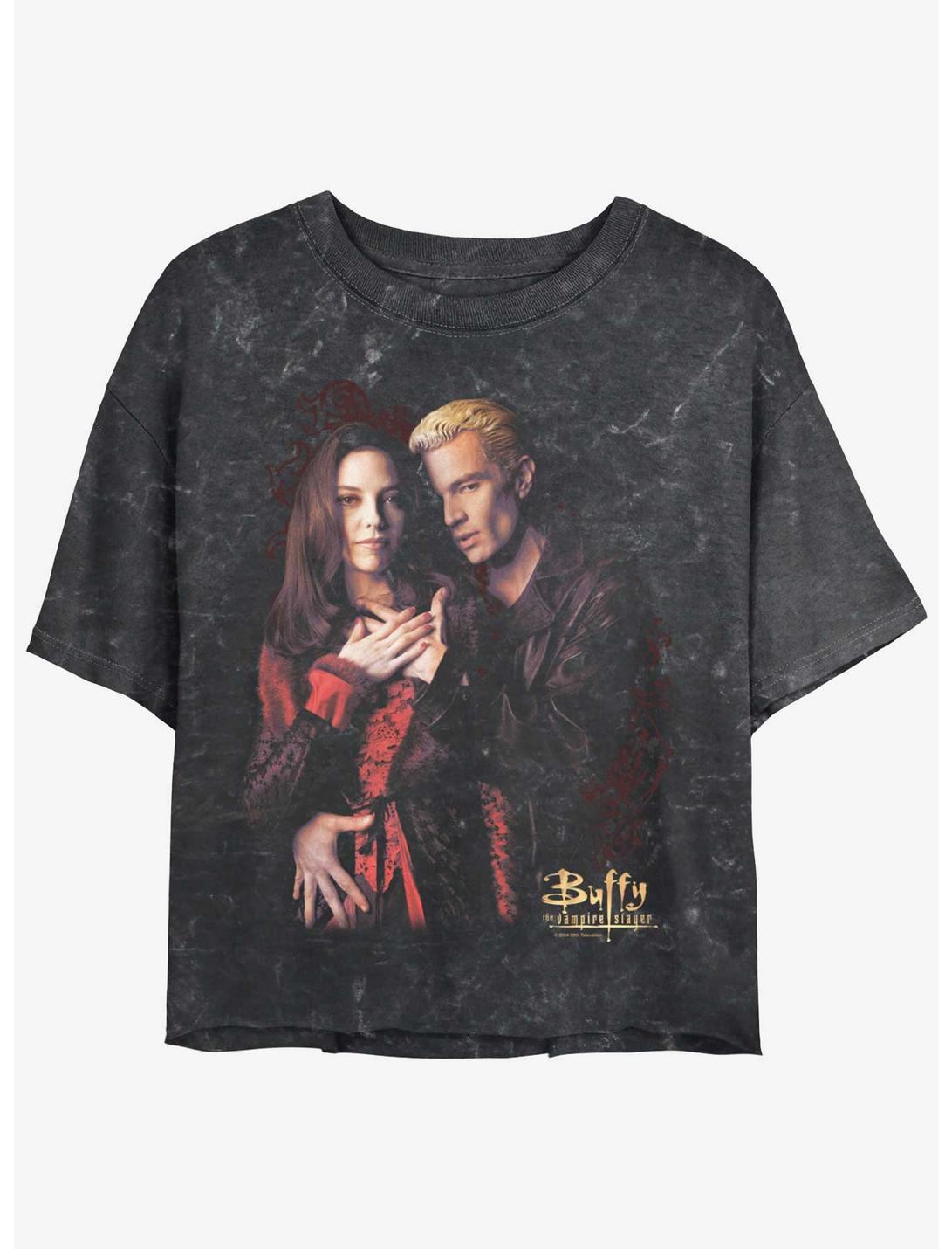 Buffy The Vampire Slayer Blood Love Girls Mineral Wash Crop T-Shirt