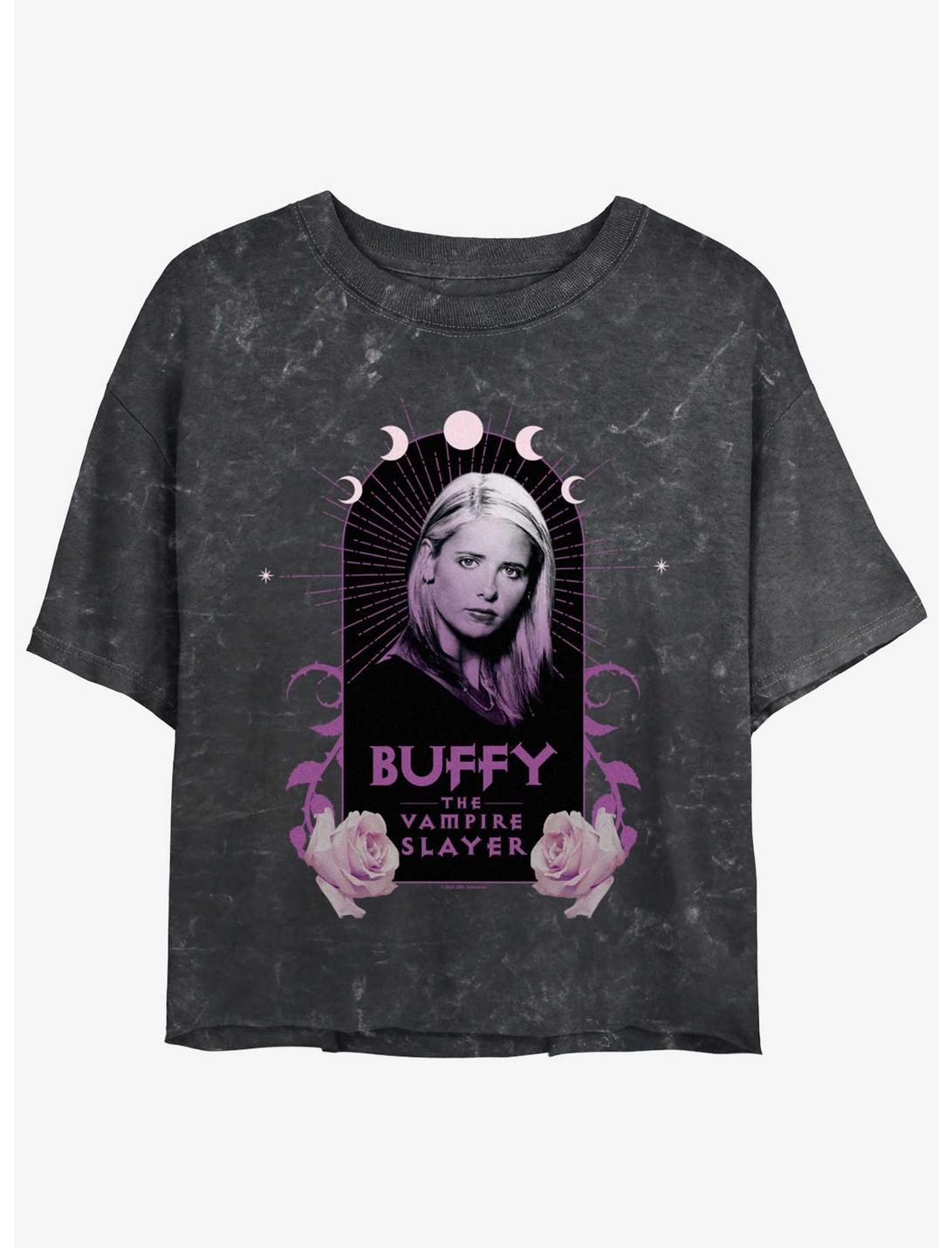 Buffy The Vampire Slayer Boho Buffy Girls Mineral Wash Crop T-Shirt