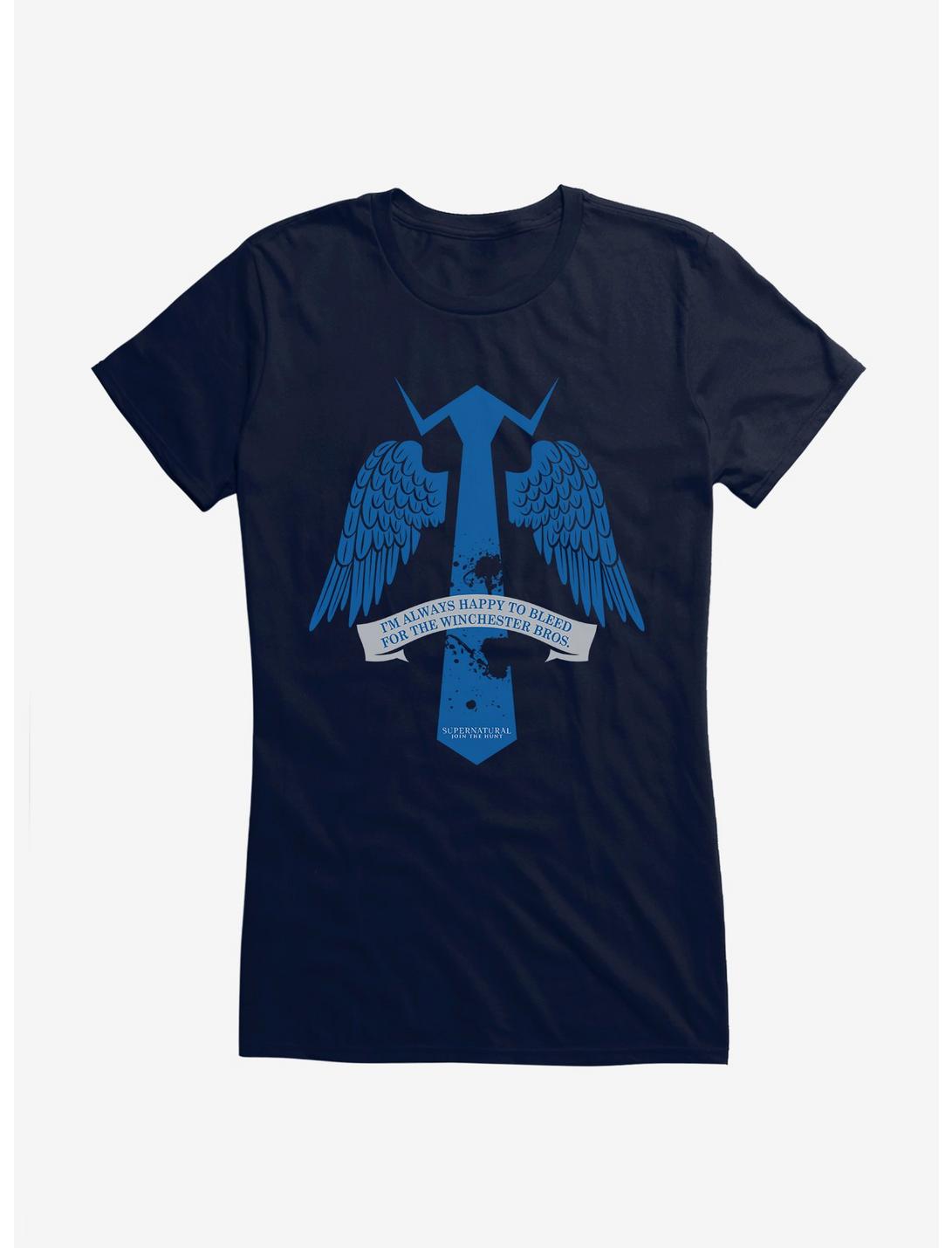 Supernatural Castiel Tie Girls T-Shirt