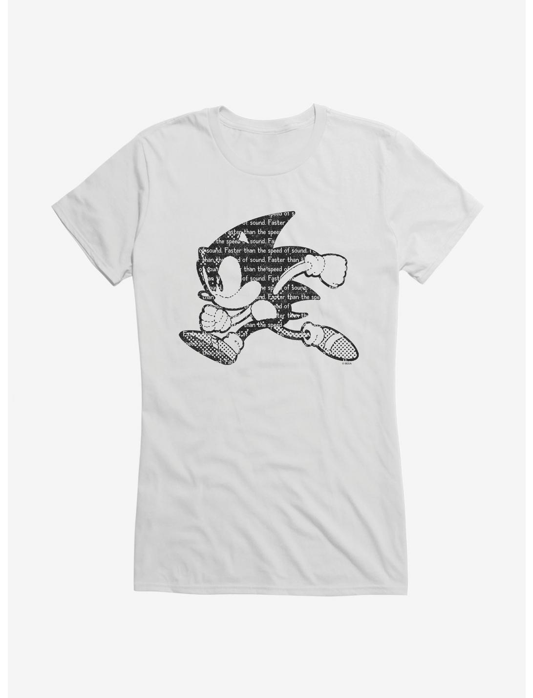 Sonic The Hedgehog Classic Script Silhouette Girls T-Shirt