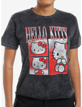 Hello Kitty Collage Mineral Wash Girls Skimmer T-Shirt