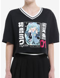Hatsune Miku Varsity Stripe Girls Crop T-Shirt