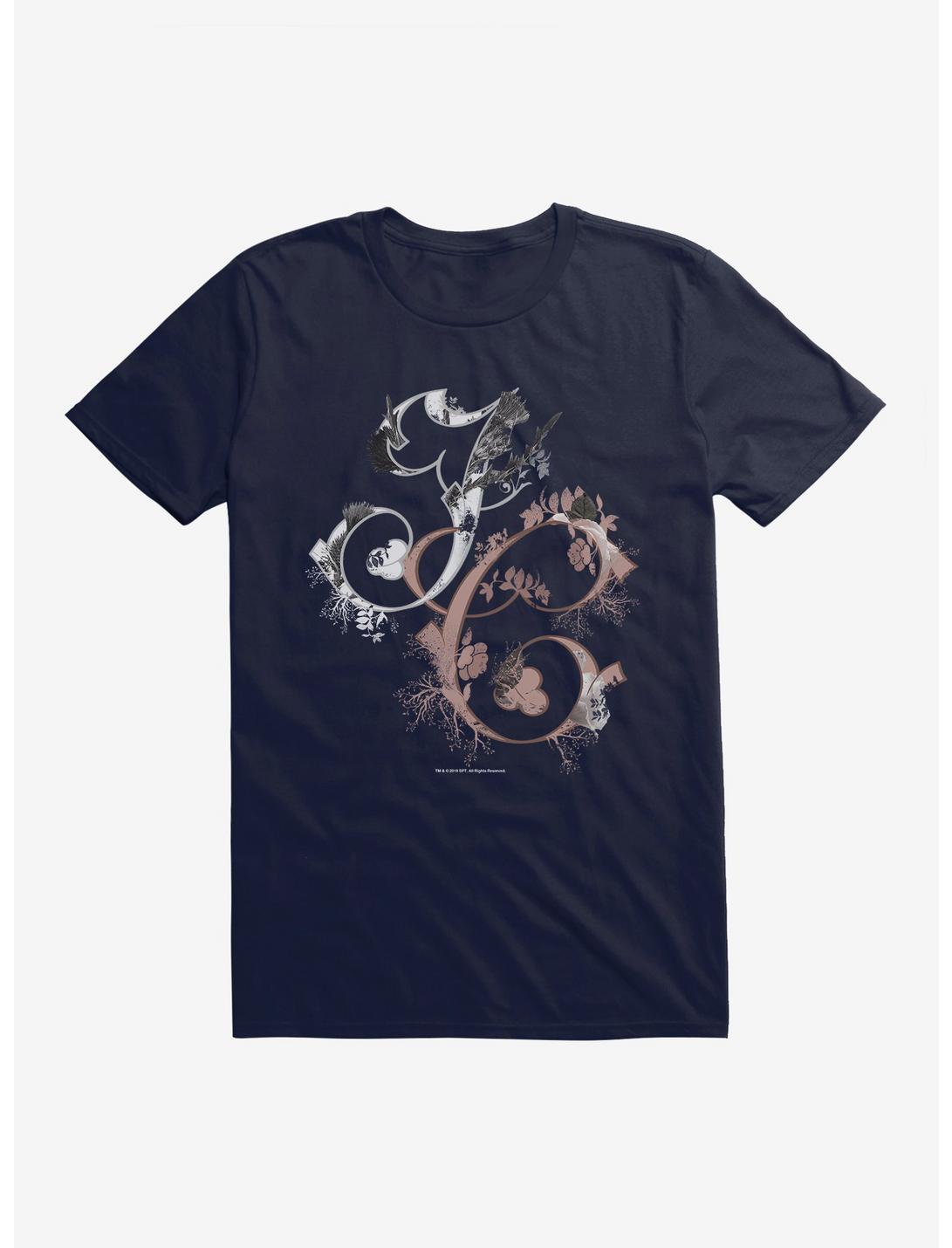 Outlander Jamie and Claire Initials Typography T-Shirt
